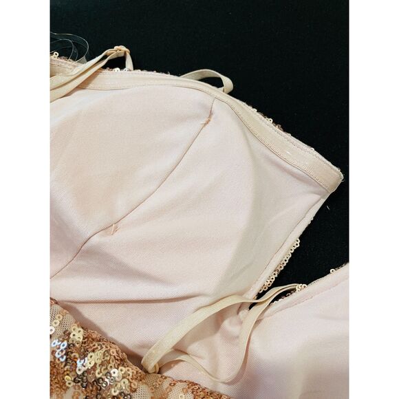 ~ NEW! Lg Blush Sequin Mini Dress Hoco Prom Dance Juniors Teen "Emerald Sundae" - Picture 13 of 15